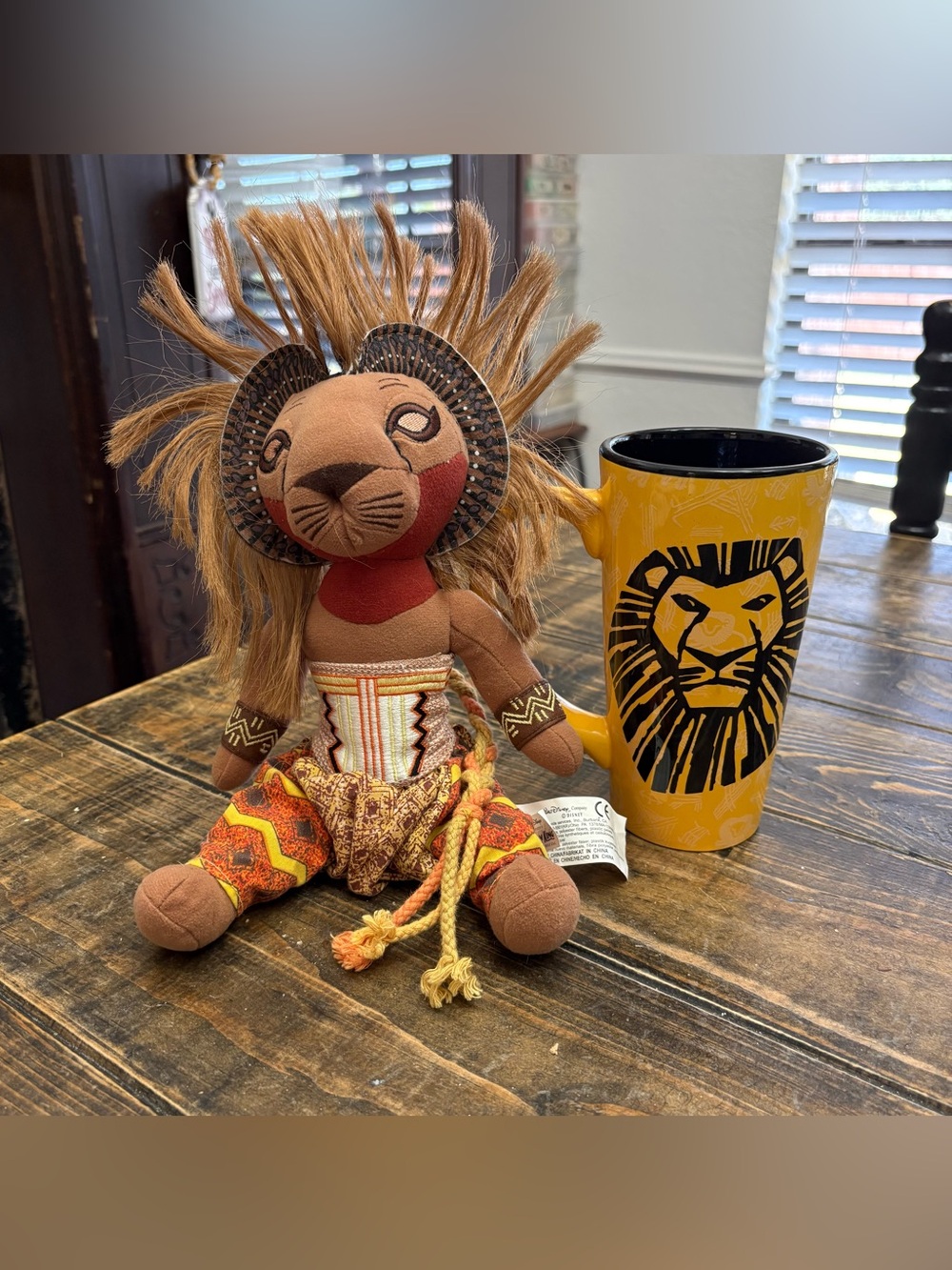 Disney The Lion King The Broadway Musical Yellow Coffee Mug and Stuffed Plush